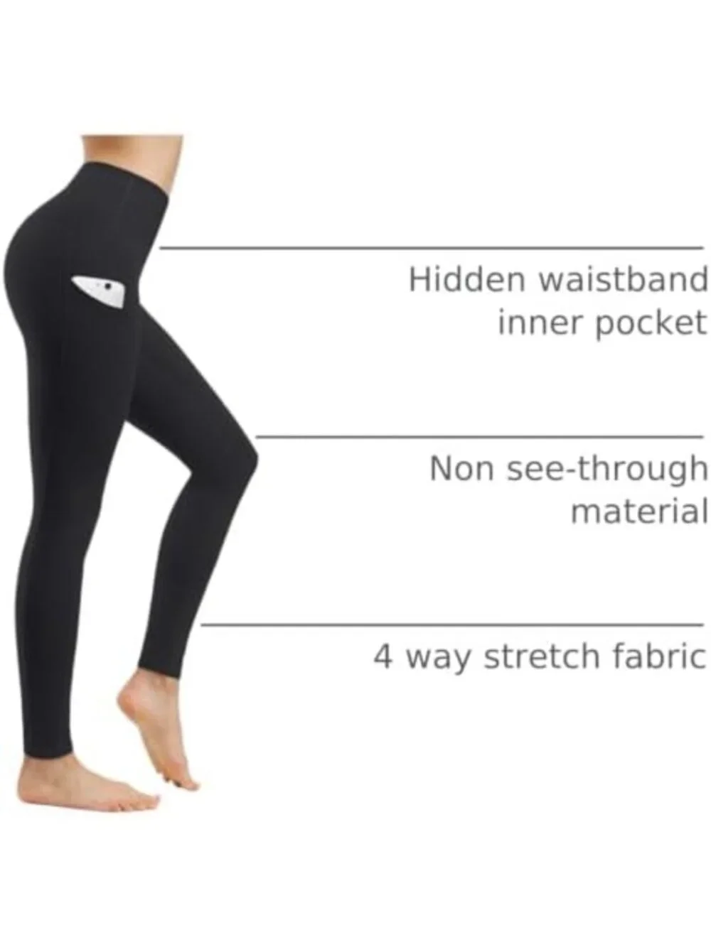 High Waist Yoga Pants with Pockets - 2 Pack Workout Leggings for Women
